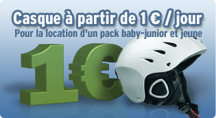 Le casque Ã  partir de 1 â¬ par jour. Pour la location d'un pack baby-junior et jeune